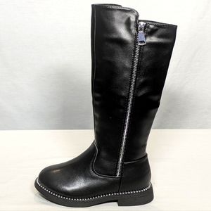NEW Kids tall faux-leather studded black boot Sz 12